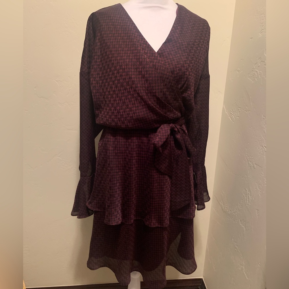 Joie Dark Red Patterned Dress Size S